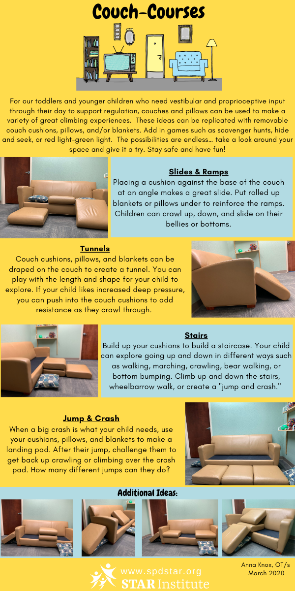 Couch Courses! - Gross Motor Play When You're Stuck Indoors