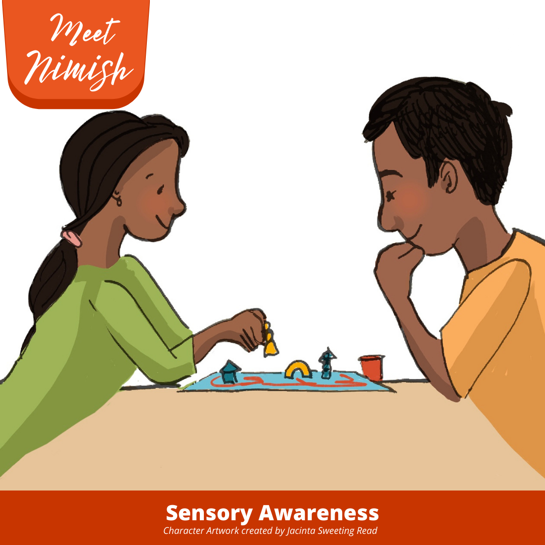 Illustration of 35 year old dark skinned male and female at a table playing a board game