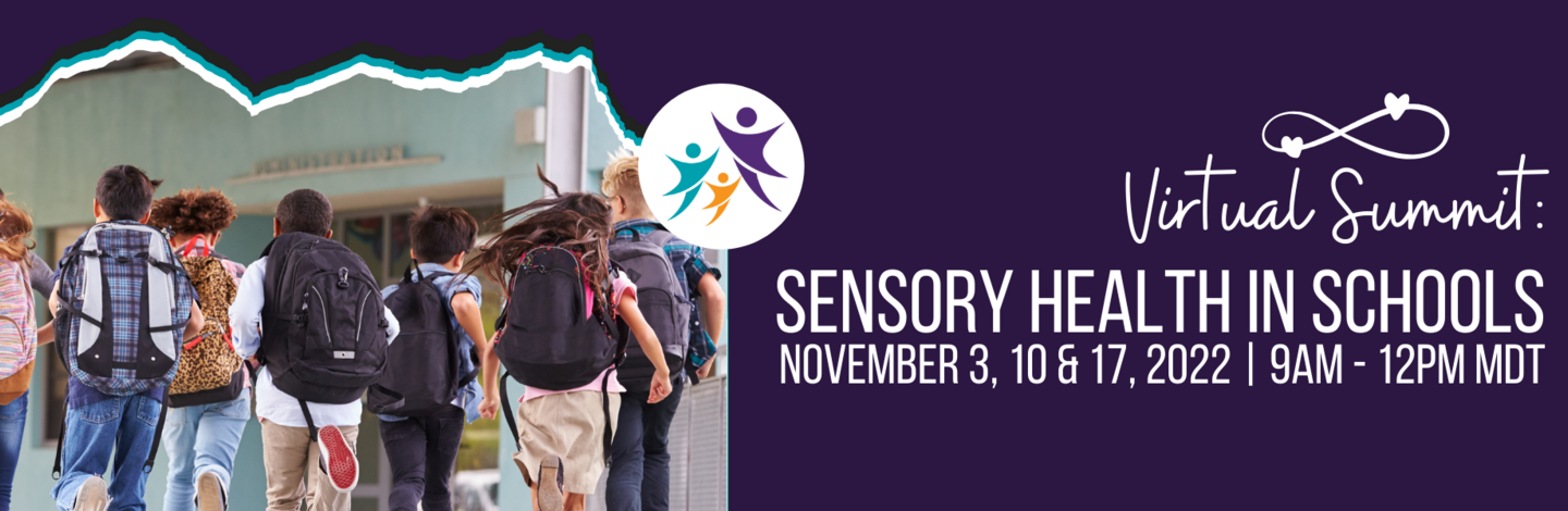 STAR Virtual Summit: Sensory Health in Schools, images of children with backpacks running into a brick building