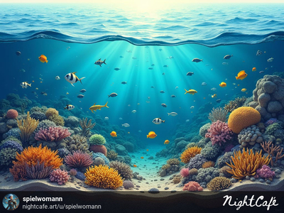 Nightcafe AI generated image of a coral reef